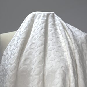 Velluto Jacquard in Puro Cotone Bianco