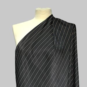 Elegante Raso Gessato di Poliestere Nero