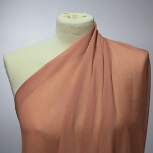 Voile in Misto Seta-Cotone Rosa mattone