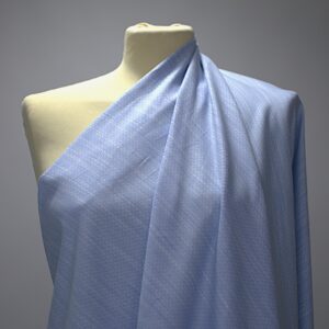 Tessuto in Puro Cotone Tinto in Filo Azzurro-Bianco