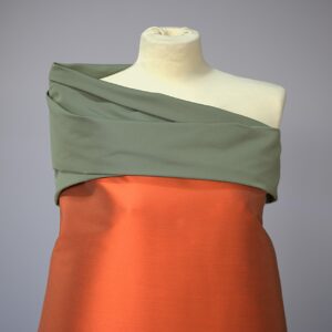 Twill in Misto Seta Double Face Arancio-Verde