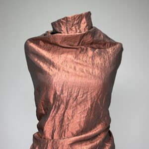 Froissé Stropicciato in Nylon Marrone Ramato