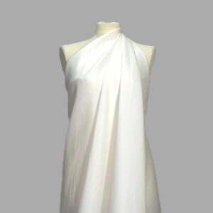 Elegante Tessuto Operato di Pura Seta Bianco