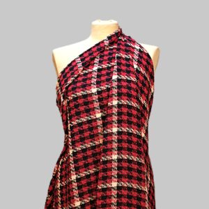 Tweed Finestrato di Cotone Tinto in Filo