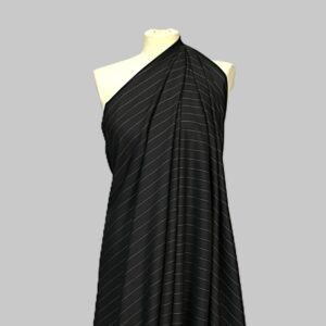 Elegante Gessato di Pura Lana Vergine Nero