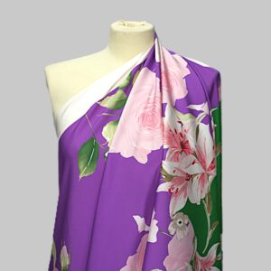 Nuovo Pannello Twill di Seta Piazzato Floreale
