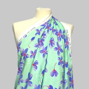 Nuovo Damascato di Seta Stampa Liberty Verde