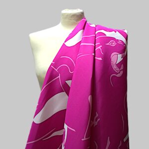 Esclusivi Pannelli Faillè di Seta Fucsia Giaguaro