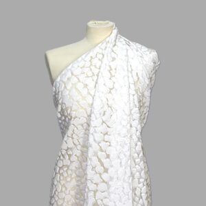 Nuovo Chiffon Operato Fil Coupè Bianco