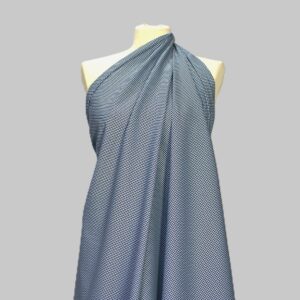 Nuovo Piquet di Puro Cotone a Pallini Blu